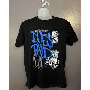 Outrank Shirt Mens Large Black Dues Paid Graphic Tee Streetwear Money Design